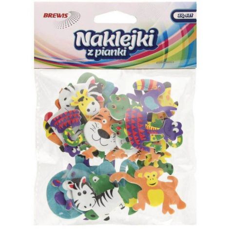 Naklejki z mikrogumy Brewis Dżungla, 24szt